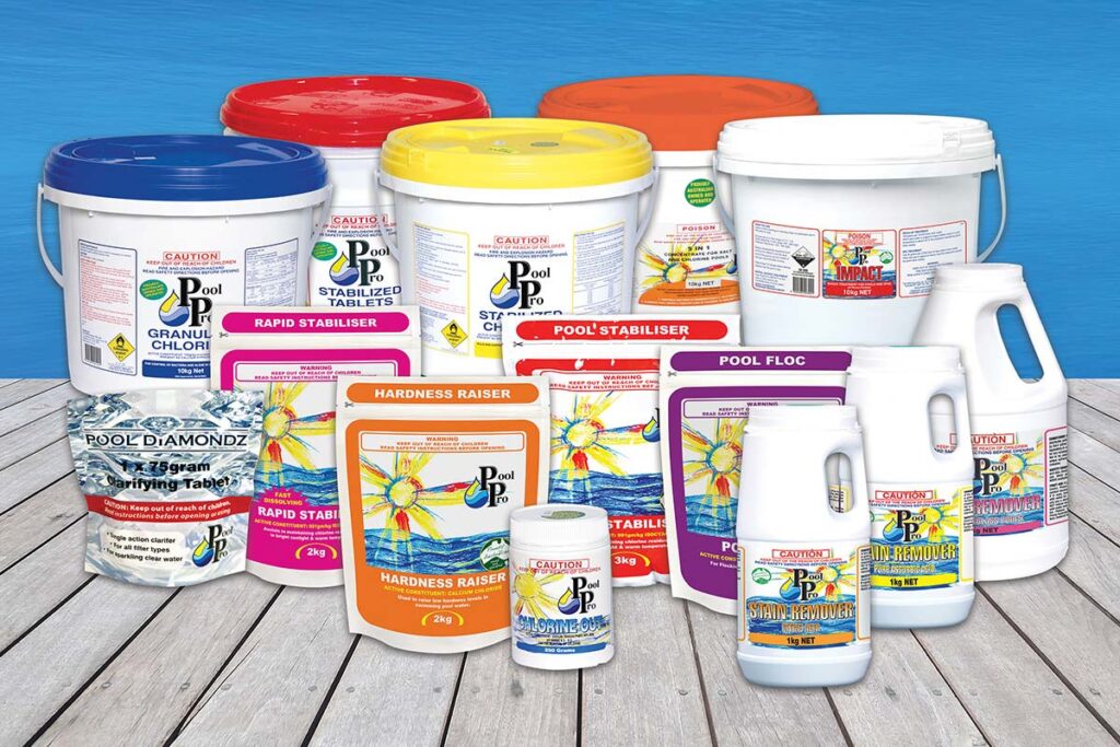 Wide range of Pool Pro pool maintenance chemicals and water balancers available at Pool Pro Vermont South.